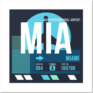 Miami (MIA) Airport // Sunset Baggage Tag Posters and Art